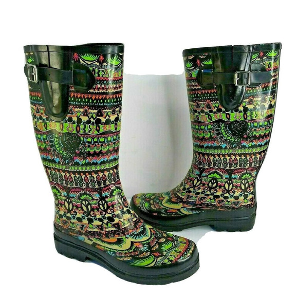 The Sak Sakroots Rhythm Peace Rubber Rain Boots - Picture 1 of 7